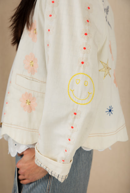 Rosie Jacket - Ecru Multi