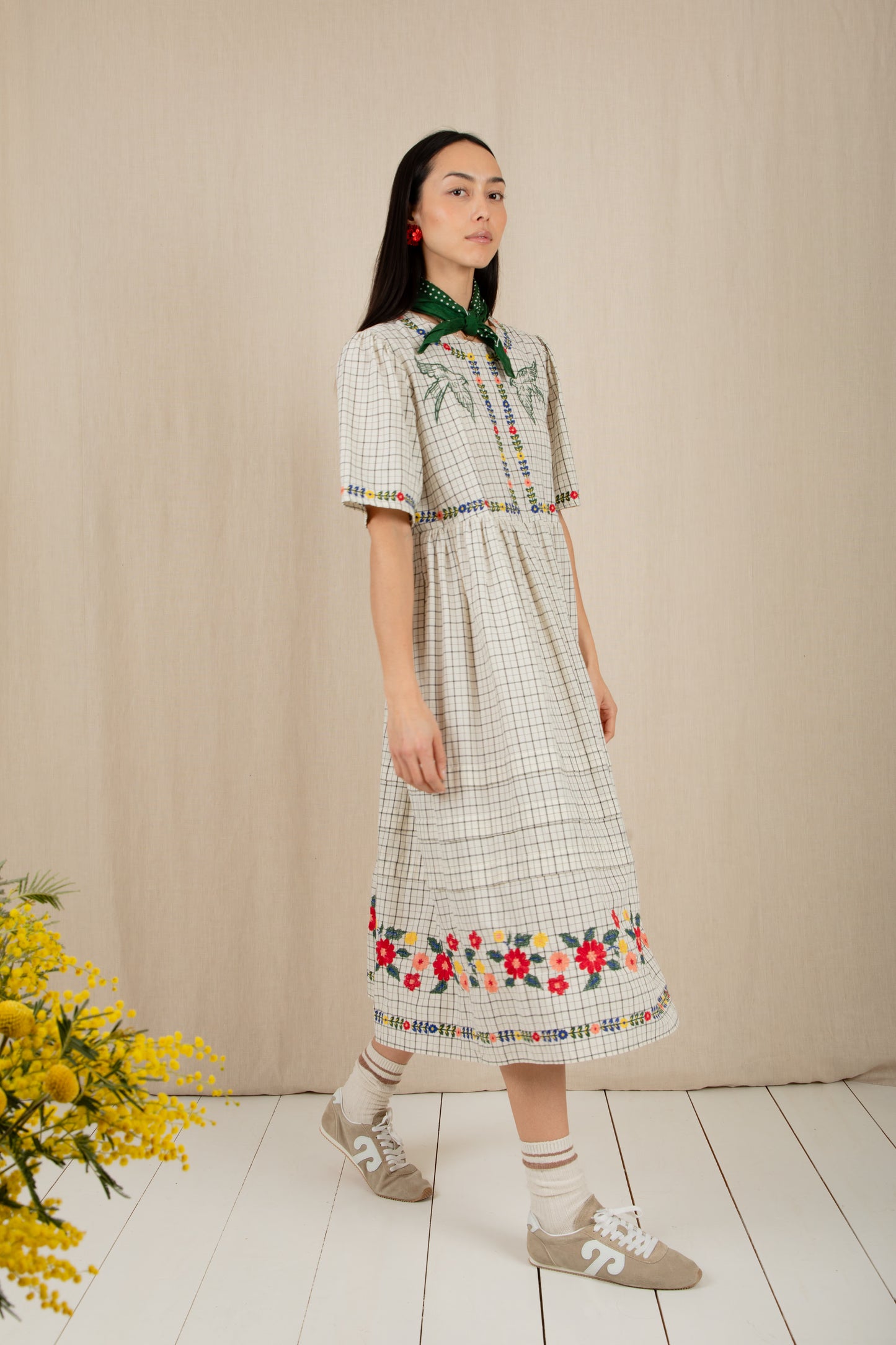 Sienna Dress - Ecru Multi