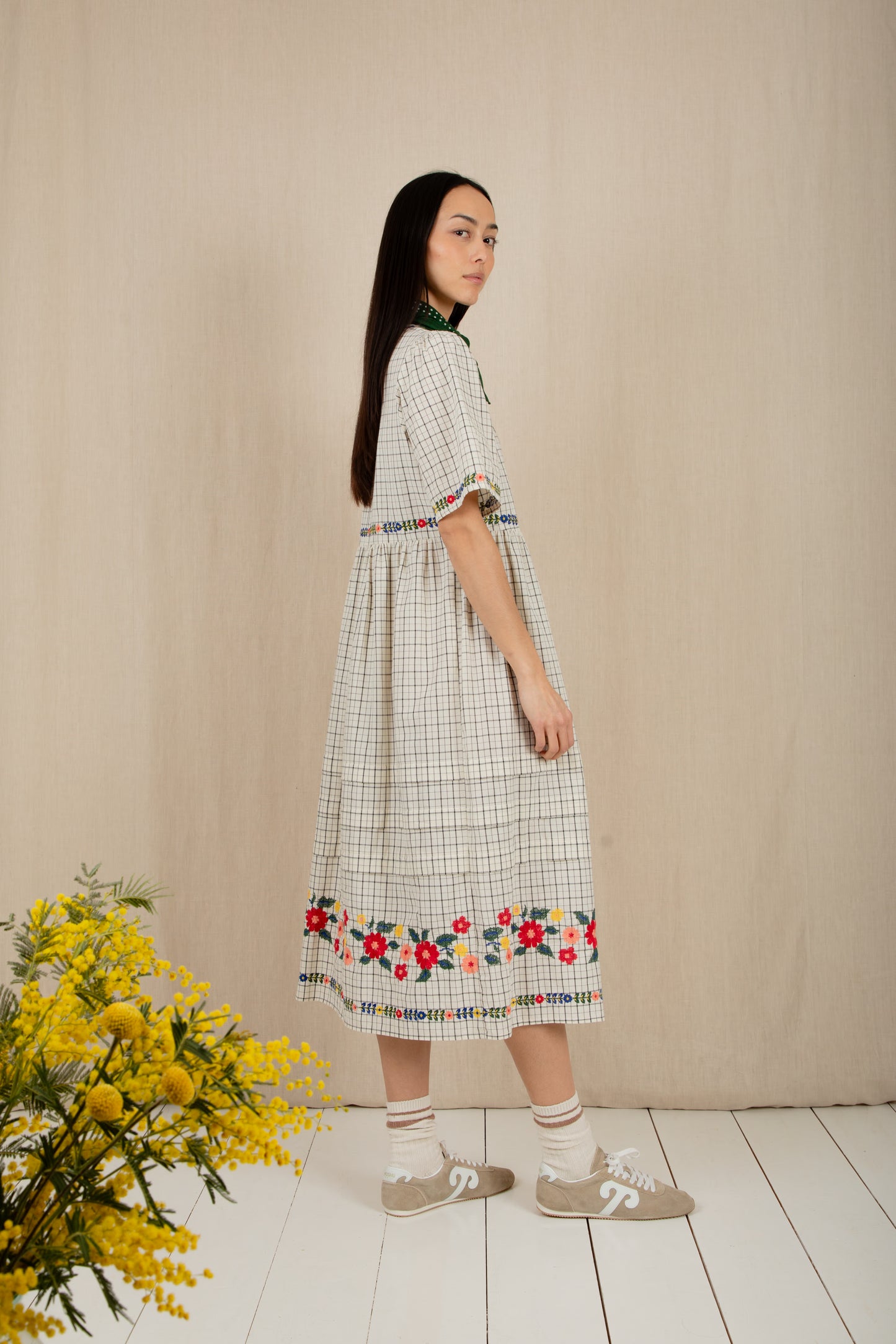 Sienna Dress - Ecru Multi