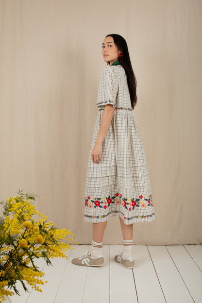 Sienna Dress - Ecru Multi