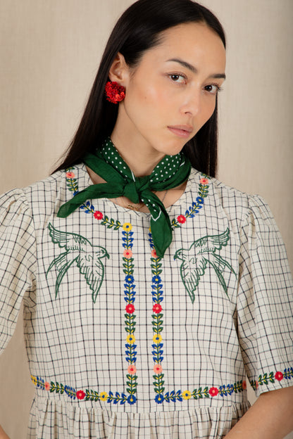 Sienna Dress - Ecru Multi