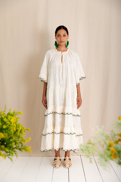 Winona Dress  - Ecru Multi