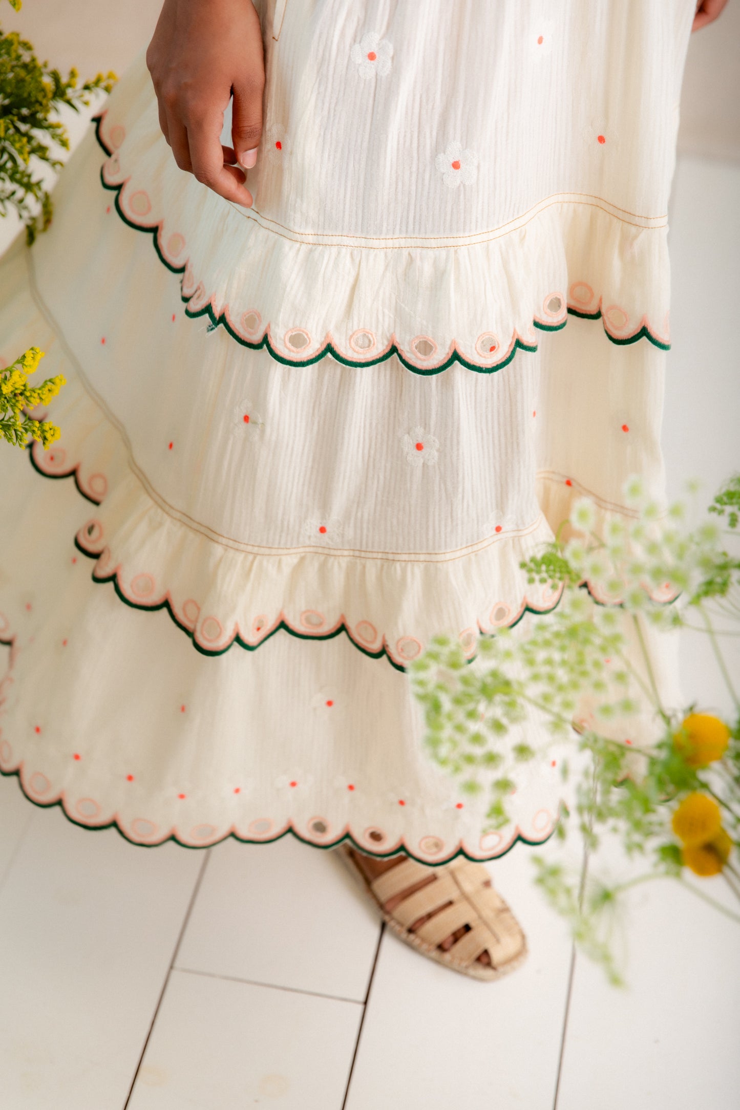 Winona Dress  - Ecru Multi