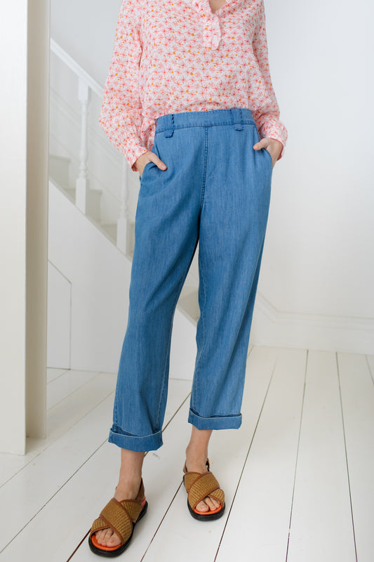 Edie Trouser - Denim Chalk-wash