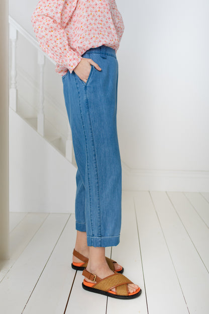 Edie Trouser - Denim Chalk-wash