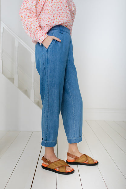 Edie Trouser - Denim Chalk-wash